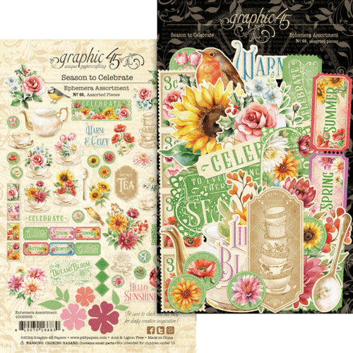 Graphic 45 - Season To Celebrate Collection - Ephemera Assortment