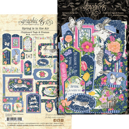 Graphic 45 Spring Is In The Air Chipboard Tags & Frames