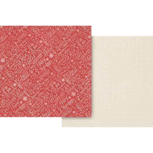 Graphic 45 Deck The Halls Snowdrift White Pattern & Solid Sheet