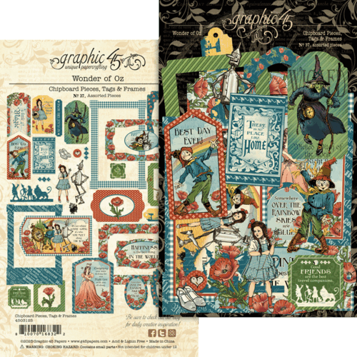 Wonder of Oz Chipboard Pieces, Tags & Frames 
