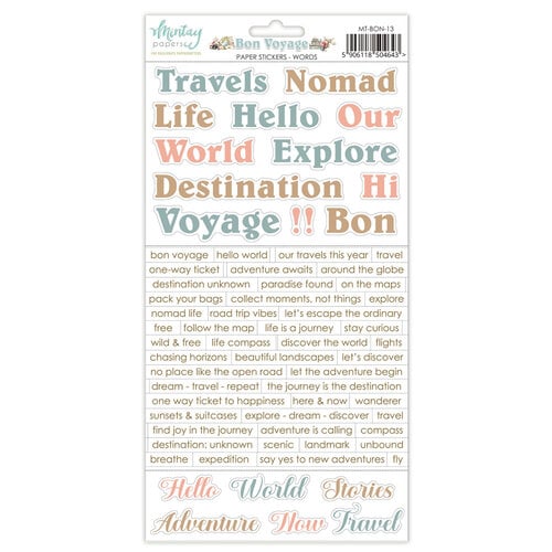 Mintay Bon Voyage Paper Stickers Travel Sentiments Stickers MTBOn13