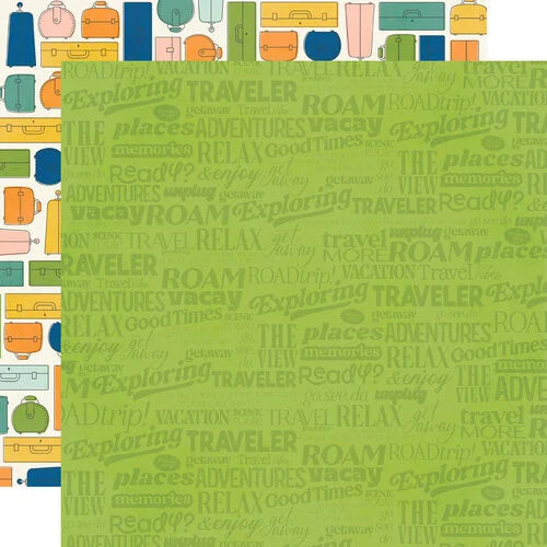 Simple Stories - Happy Travels Collection - 12 x 12 Double Sided Paper - Travel Buddies