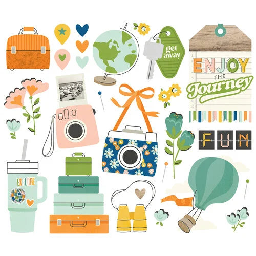 Simple Stories - Happy Travels Collection - Ephemera - Big Bits And Pieces