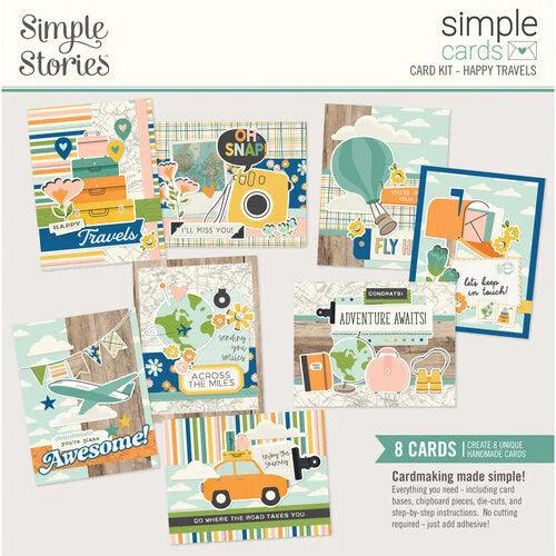 Simple Stories - Happy Travels Collection - Simple Cards - Card Kit