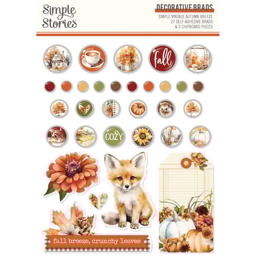 Simple Stories Simple Vintage Autumn Breeze 27 Self Adhesive Brads