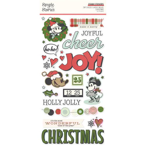 Simple Stories Say Cheese Classic Mouse Christmas Foam Stickers