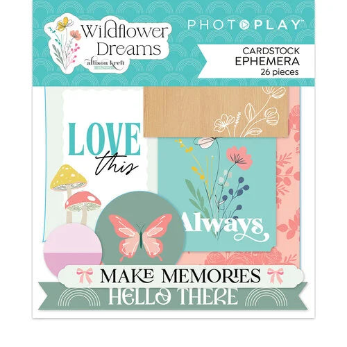 PhotoPlay - Wildflower Dreams Collection - Ephemera - Die Cut Cardstock Pieces