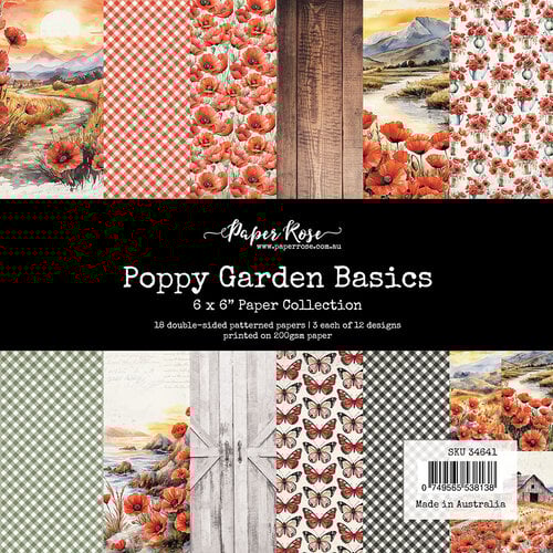 Paper Rose Poppy Garden 6x6 Paper Collection