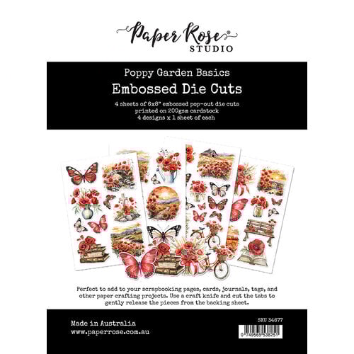 Paper Rose Poppy Garden Embossed Die Cuts