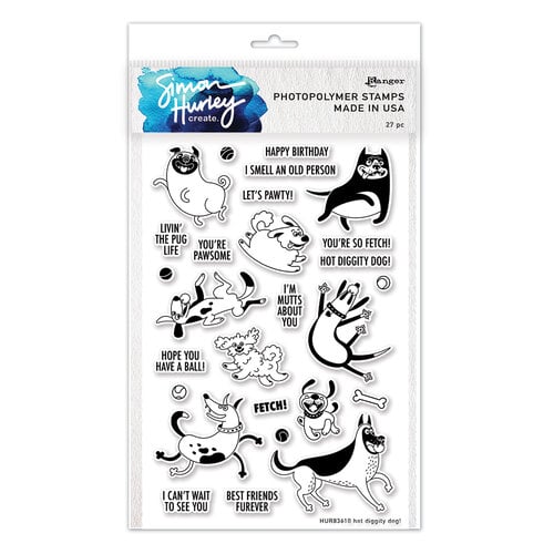 Simon Hurley Photopolymer Stamps HUR83610 Hot Diggity Dog