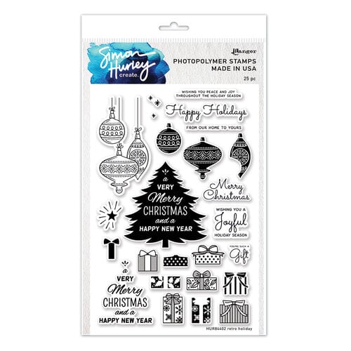 Simon Hurley  Photopolymer Stamps HUR84402 Retro Holiday