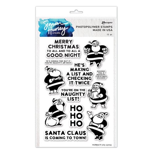 Simon Hurley Photopolymer Stamps HUR84419 Silly Santas