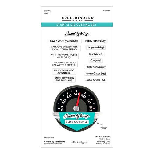Spellbinders Cruising By Sentiments Stamp and Die Cut Set  Stamp and Die Cut Set  SDS204