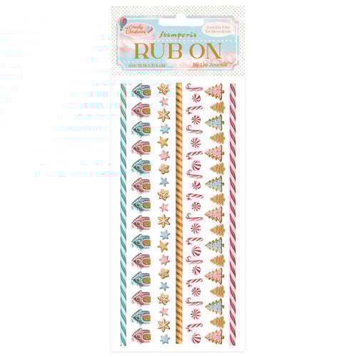Stamperia Rub On Candy Christmas - DFLRB177