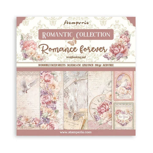 Stamperia - Romance Forever Collection - 12 x 12 Paper Pad