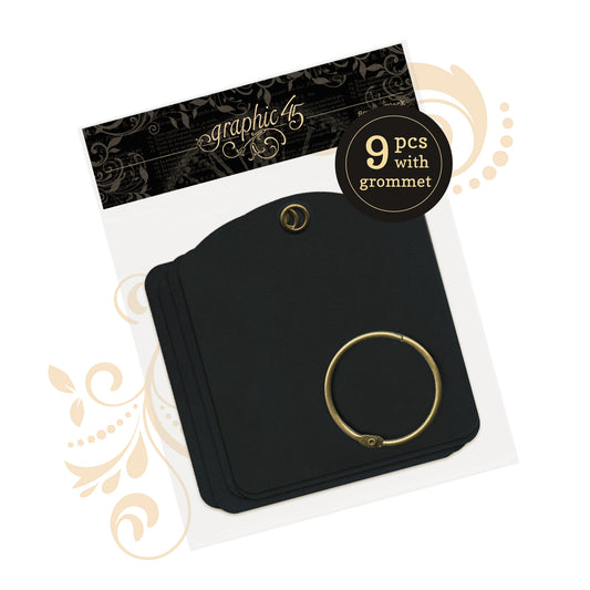 Graphic 45 Staples Square Tag Albums Black