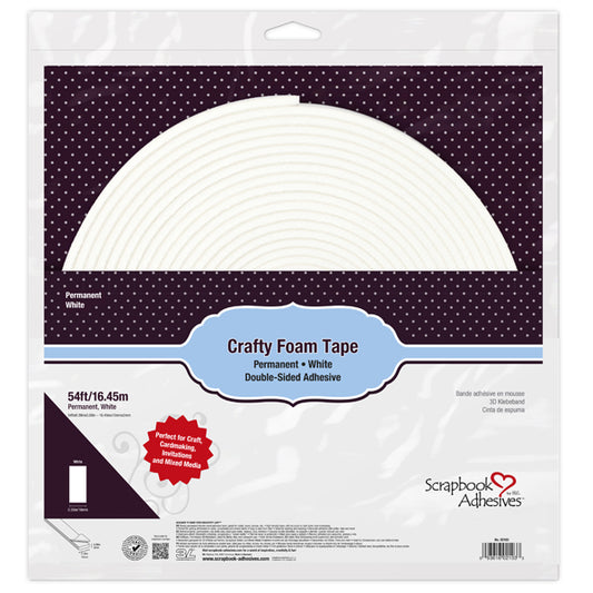 Scrapbook Adhesives Crafty Foam Tape  White 54 Feet