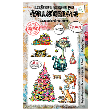 Aall & Create , #TP-1321 - A6 Stamp Set - Catmas Capers