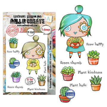 Aall & Create , #TP-1360 - A7 Stamp Sets - Plant Hugs