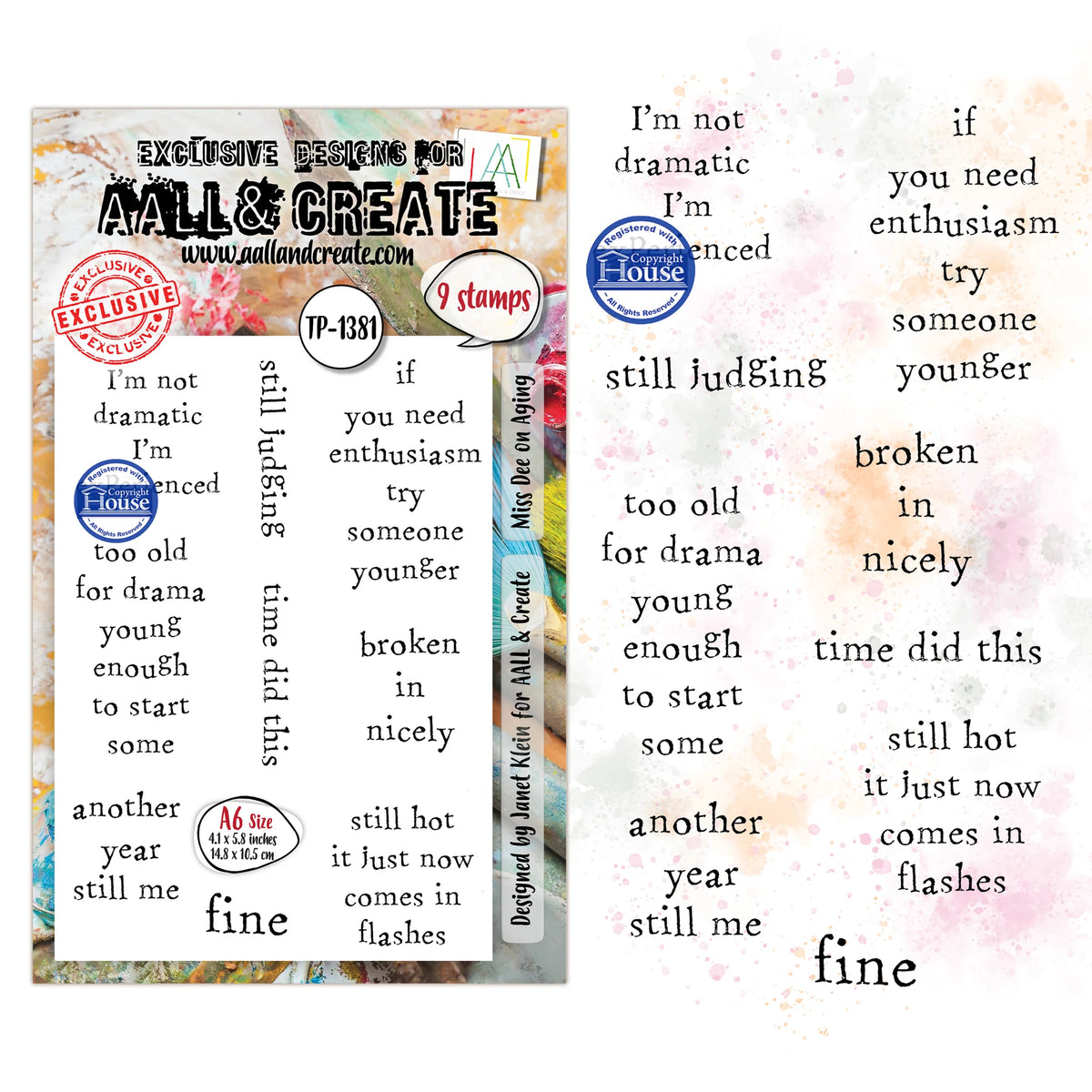 TP-1381 - A6 Stamp Sets - Miss Dee on Aging