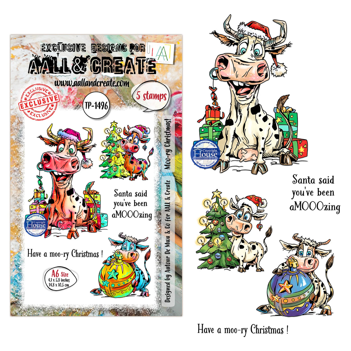 TP-1496 - A6 Stamp Sets - Moo-ry Christmas!