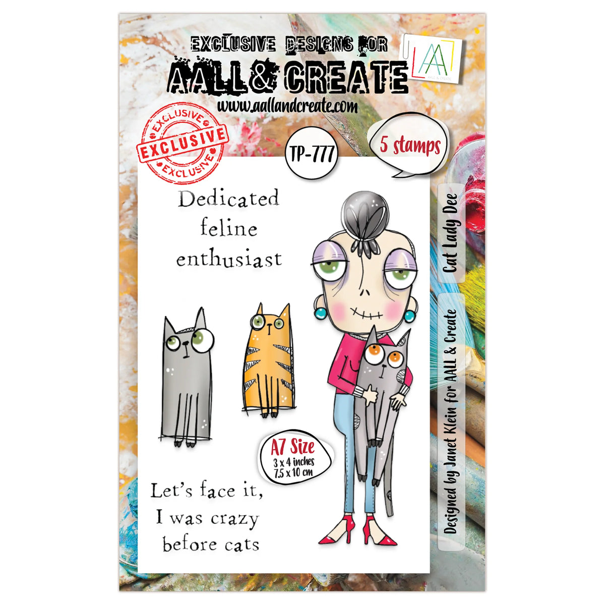 #TP-777 - A7 Stamp Set - Cat Lady Dee