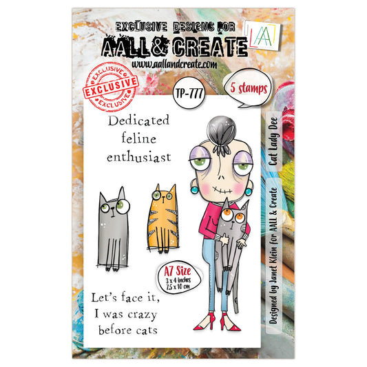 #TP-777 - A7 Stamp Set - Cat Lady Dee