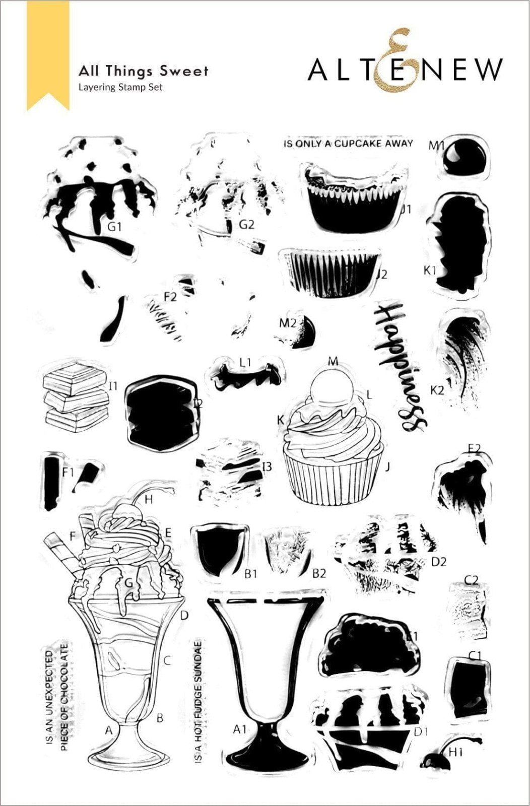 Altenew All Things Sweet Laying Stamp Set Bundle Stamp and Die Set ALT6748