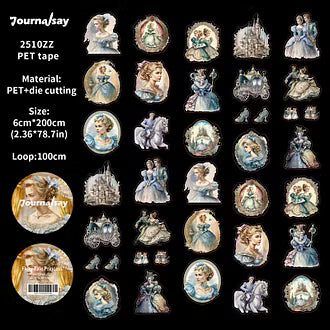 PET Tape - 60mm*200cm Vintage Fairy Tale Princess Castle
