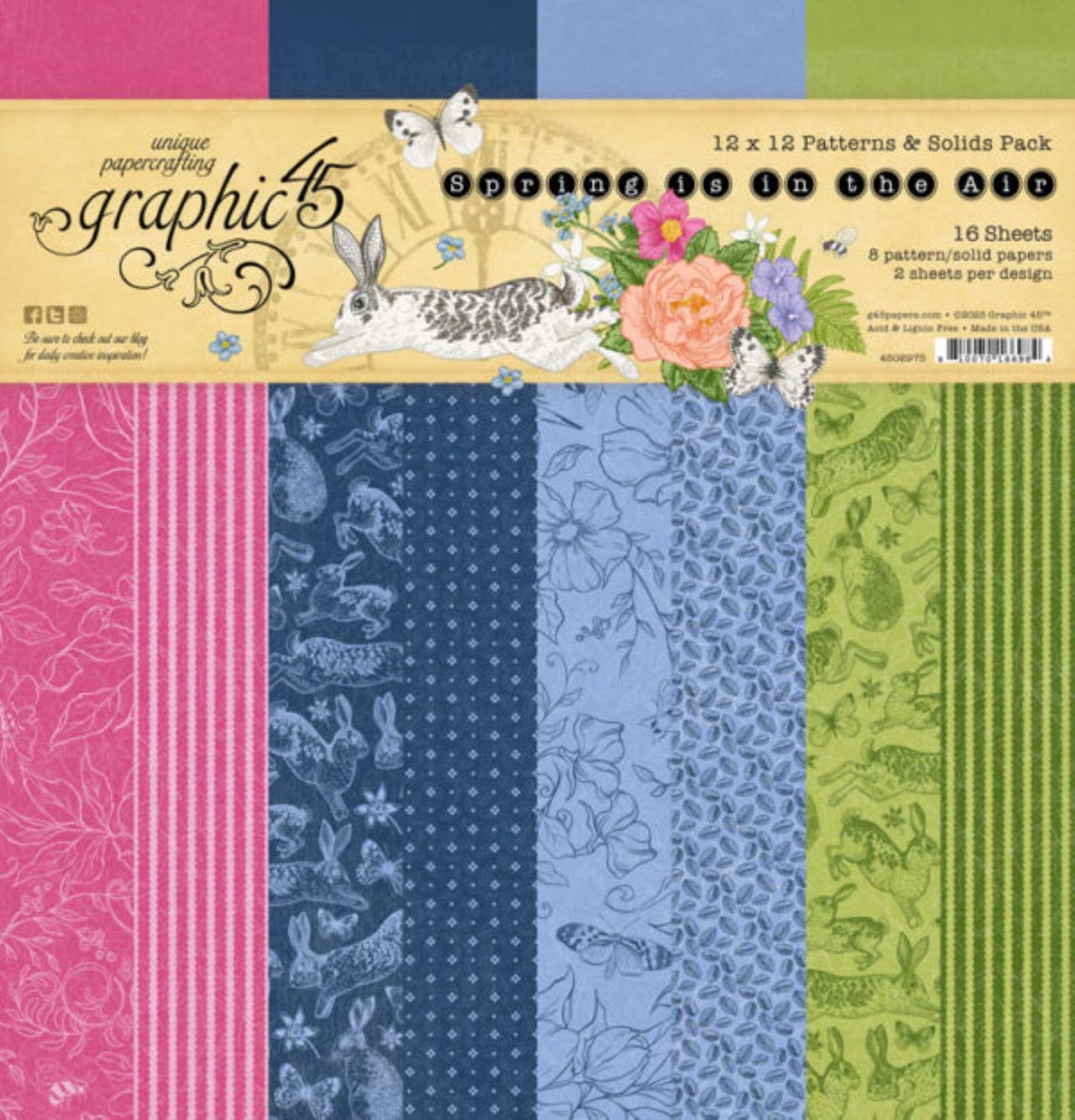 Graphic 45 Sunshine On My Mind 12X12 Patterns & Solids Pack