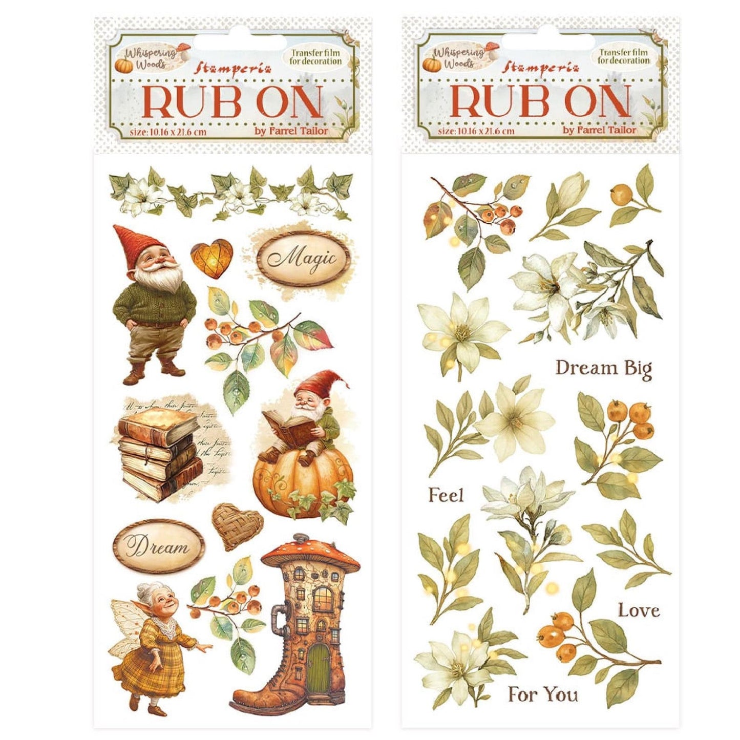 Stamperia Whispering woods Rub on transfer. 16x21.6 cm