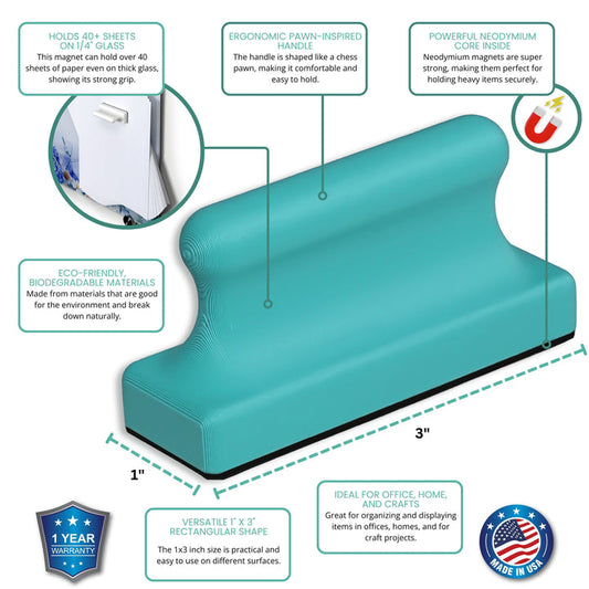 Mega Strong Neodymium MegaPawn Magnet- Seaside Teal