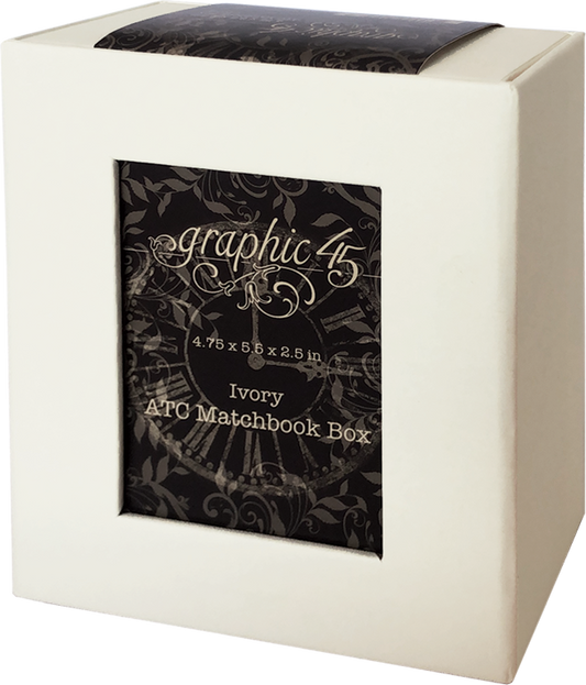 Graphic 45 Staples Ivory Atc Album With Matchbook Box With Tags