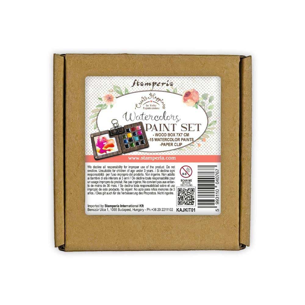 Stamperia Mini Watercolor Paint Set  15 paints