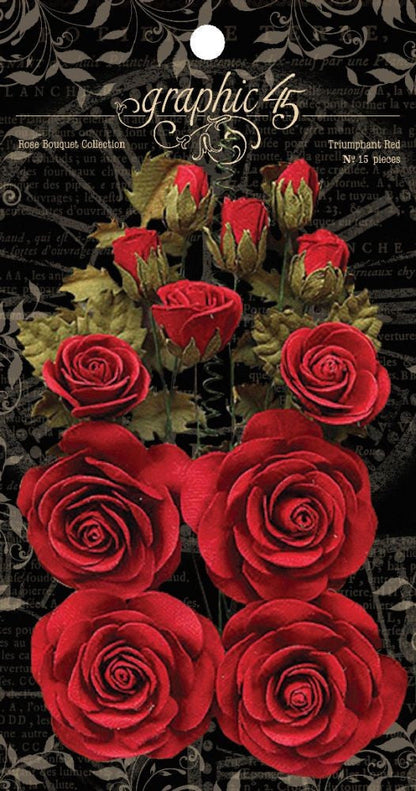 Graphic 45 Rose Bouquet Collection Rose Bouquet Collection Triumphant Red